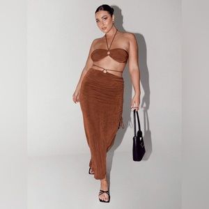 Princess Polly Cabo Maxi Skirt Brown